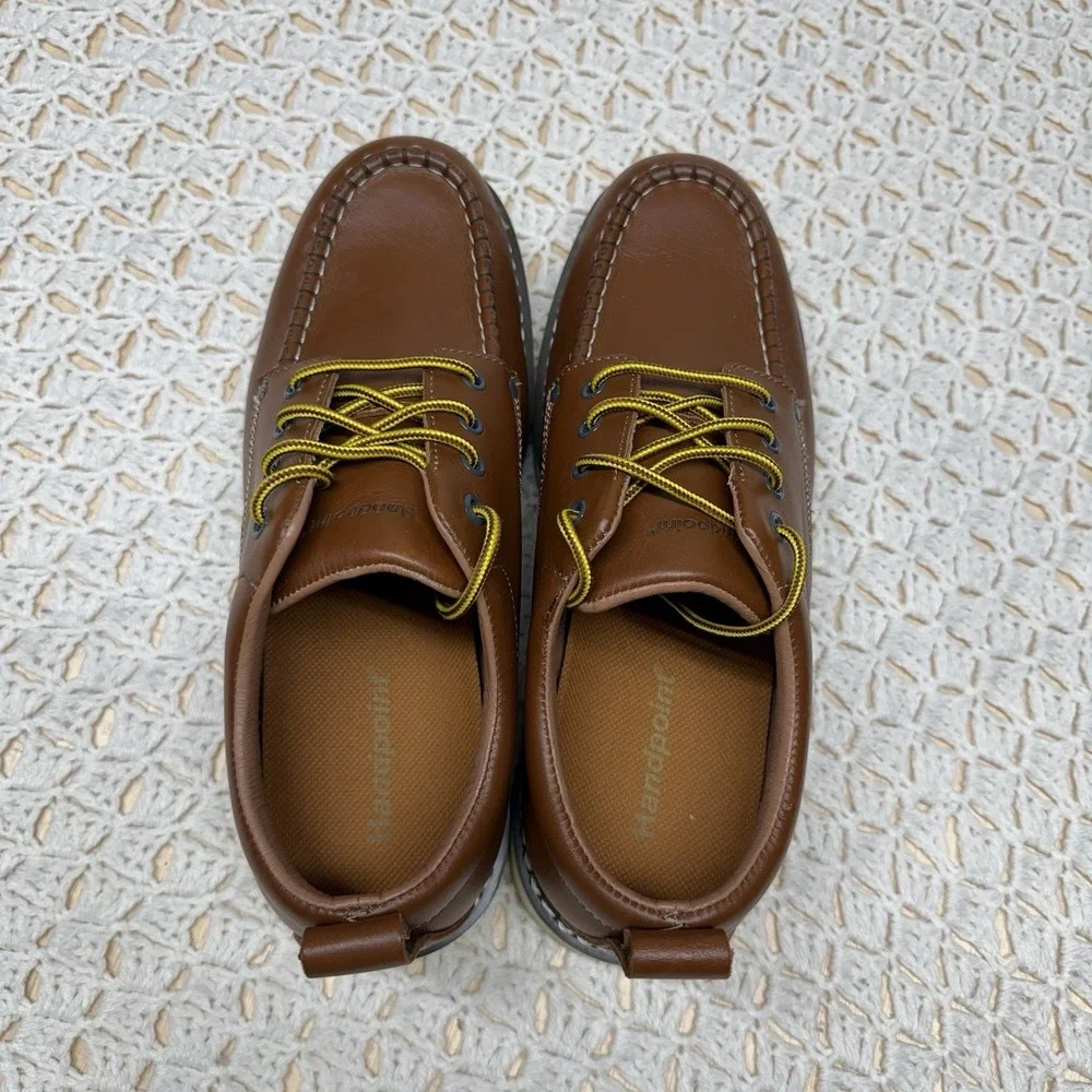 Handpoint Soft Toe Leather Oxford Work Shoes Men's 13 EE Brown Oil Resistant